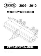 2009 - 2010 Windrow Shredder Owners Manual