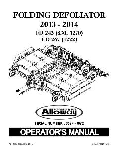 2013-2014 Folding Defoliator Owners Manual