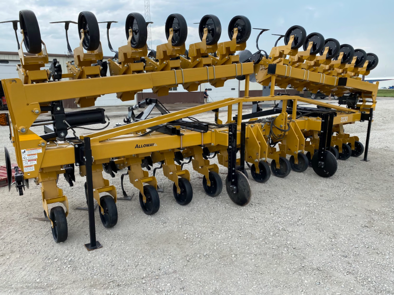 Alloway 3130 24-row 3-point cultivator staged for delivery